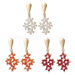 3 Pairs Glass Dangle Stud Earrings&nbsp;EJEW-MZ00626