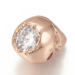 Brass Cubic Zirconia Beads&nbsp;ZIRC-Q015-112RG