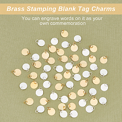 100Pcs 2 Colors Brass Stamping Blank Tag Charms&nbsp;KK-AR0002-51
