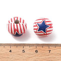 Independence Day Themes Wood European Beads&nbsp;WOOD-I014-01E