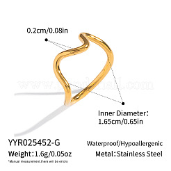 Wave 304 Stainless Steel Finger Rings&nbsp;AE9159-1