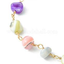 Handmade Shell Nugget Beaded Chains Anklets&nbsp;AJEW-AN00544