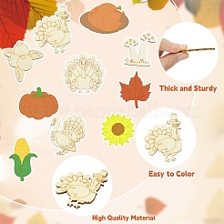Thanksgiving Day Unfinished Blank Wooden Slices for Painting Arts&nbsp;WOOD-CJC0005-61B-1