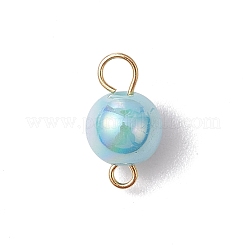 AB Color Plated Opaque Acrylic Round Connector Charms&nbsp;PALLOY-JF03543-01