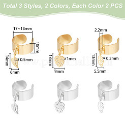 10Pcs 10 Style 304 Stainless Steel Open Cuff Rings Set&nbsp;RJEW-UN00001