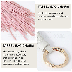 2Pcs 2 Colors PU Leather Tassel Pendan Keychains&nbsp;FIND-CL0001-88B