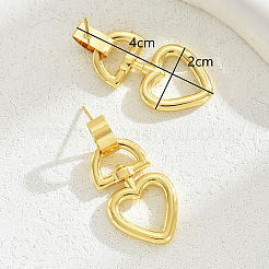 Chic Brass Heart Dangle Stud Earrings&nbsp;CF6186