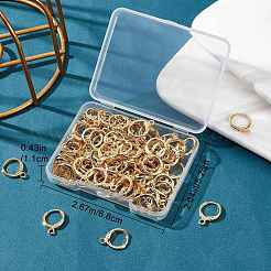50 Pairs Brass Huggie Hoop Earring Findings&nbsp;KK-CN0001-87