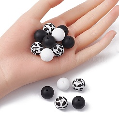 Round Food Grade Eco-Friendly Silicone Focal Beads&nbsp;SIL-YW0001-14A