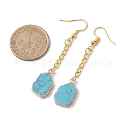 Nuggets Synthetic Turquoise Dangle Earrings&nbsp;EJEW-JE05683-01
