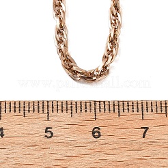 3MM 304 Stainless Steel Rope Chain Necklaces for Women&nbsp;NJEW-B131-07RG