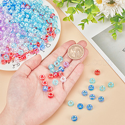 500Pcs 5 Colors Transparent Acrylic European Beads&nbsp;TACR-AR0001-21