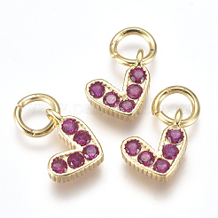 Brass Micro Pave Cubic Zirconia Charms&nbsp;ZIRC-F111-08G