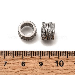 Brass Micro Pave Clear Cubic Zirconia European Beads&nbsp;KK-Z126-22P