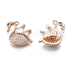 Brass Micro Pave Clear Cubic Zirconia Pendants&nbsp;KK-S359-109-RS