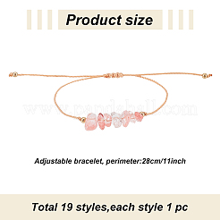 19Pcs 19 Styles Natural & Synthetic Mixed Gemstone & Glass Chips Braided Bead Bracelets Set for Women&nbsp;BJEW-AN0001-43