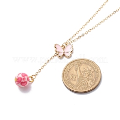 Alloy Enamel Charm & Resin Beads Lariat Necklace&nbsp;NJEW-JN03962