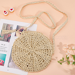 1Pc Papyrus Cotton Knitted Crossbody Bags&nbsp;AJEW-BBC0002-27B