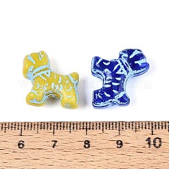 Dog Painted Glass Beads&nbsp;GLAA-T025-67M-01