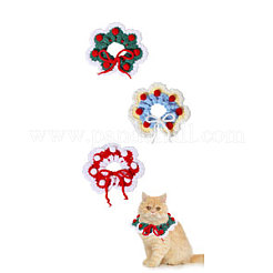 3Pcs 3 Colors Polyester and Cotton Dog Flower Pet Collar&nbsp;AJEW-GL0002-58