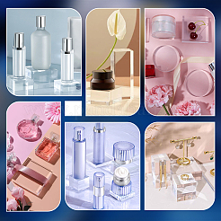 3Pcs 3 Styles Square Transparent Acrylic Jewelry Display Pedestals&nbsp;ODIS-OC0001-89