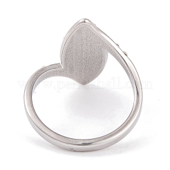304 Stainless Steel Horse Eye Finger Ring for Women&nbsp;RJEW-C086-27-P