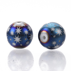 Christmas Electroplate Glass Beads&nbsp;EGLA-R113-07F