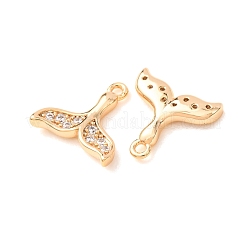 Brass Micro Pave Clear Cubic Zirconia Charms&nbsp;CU-CBAD58F-03G