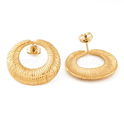 Ion Plating(IP) Ring 304 Stainless Steel Stud Earrings for Women&nbsp;EJEW-L272-009G