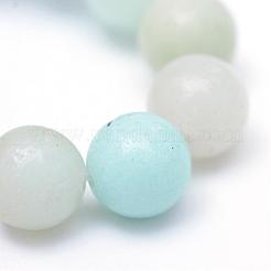 Round Natural Grade A Amazonite Bead Strands&nbsp;G-R345-6mm-16