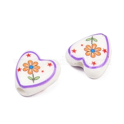 Floral Printed Porcelain Beads&nbsp;PORC-A033-01G