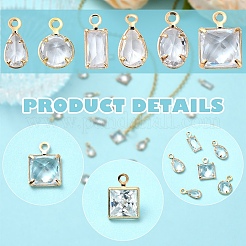 20Pcs Brass Cubic Zirconia Charms&nbsp;ZIRC-YW0001-12