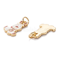 Real 18K Gold Plated Brass Enamel Pendants&nbsp;KK-A154-09G