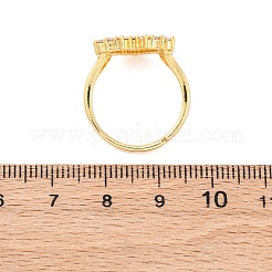 Brass Micro Pave Clear Cubic Zirconia Rings for Women&nbsp;RJEW-U047-11G