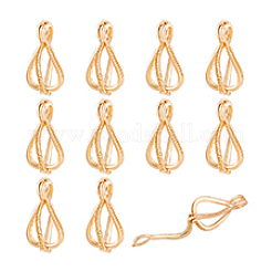 12Pcs Brass Bead Cage Pendants&nbsp;KK-PH0010-48
