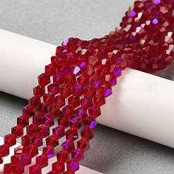 Transparent Electroplate Glass Beads Strands&nbsp;GLAA-F029-3mm-D27