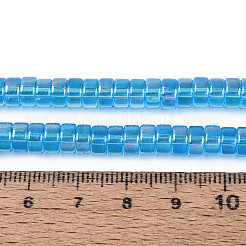 AB Color Plated Transparent Glass Beads Strands&nbsp;GLAA-T026-3x6mm-T07