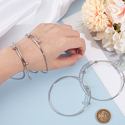 10Pcs Adjustable 304 Stainless Steel Wire Cuff Bangle Making&nbsp;MAK-BBC0001-15