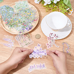 120Pcs 6 Styles Flower PET Decorative Stickers&nbsp;DIY-SP0006-78