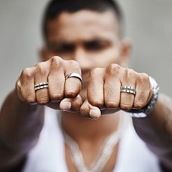 12Pcs 6 Size Grooved Plain 304 & 201 Stainless Steel Finger Ring for Couple Lovers&nbsp;RJEW-UN0001-13