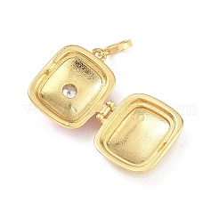 Brass Enamel Photo Locket Pendants&nbsp;KK-A303-19C-G