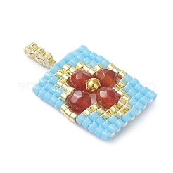 Beaded Rectangle Charms&nbsp;PALLOY-MZ01149