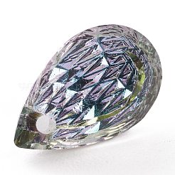Embossed Glass Rhinestone Pendants&nbsp;GLAA-J101-05A-001VL