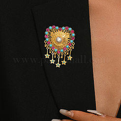 Brass & Rhinestone Tassel Brooches&nbsp;OS3487