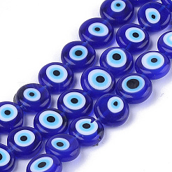 Handmade Evil Eye Lampwork Beads Strands&nbsp;LAMP-S191-02C-12