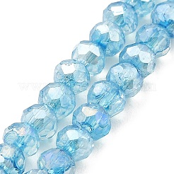 Spray Painted Imitation Jade Glass Beads Strands&nbsp;GLAA-P058-01A