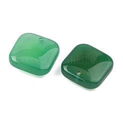 Natural Green Onyx Agate Square Charms&nbsp;G-G350-02