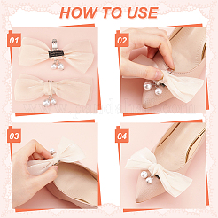 6 Styles Polyester/Cloth Bowknot/Flower Bridal Shoe Decoration with Plastic Imitation Pearl&nbsp;AJEW-PH0012-07