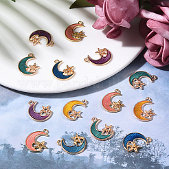 100pcs 5 Color Alloy Enamel Pendants&nbsp;PALLOY-CJ0001-142