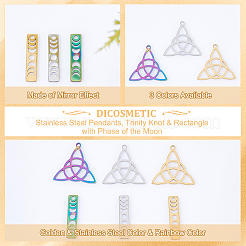 24Pcs 6 Style 304 Stainless Steel Pendants&nbsp;STAS-DC0010-55